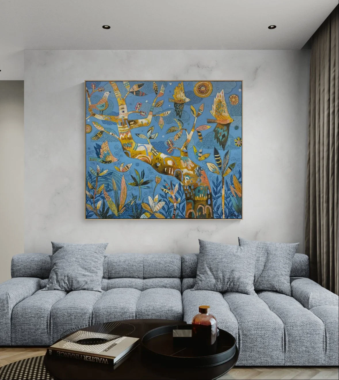 Modern living room with a view towards the kitchen.jpeg