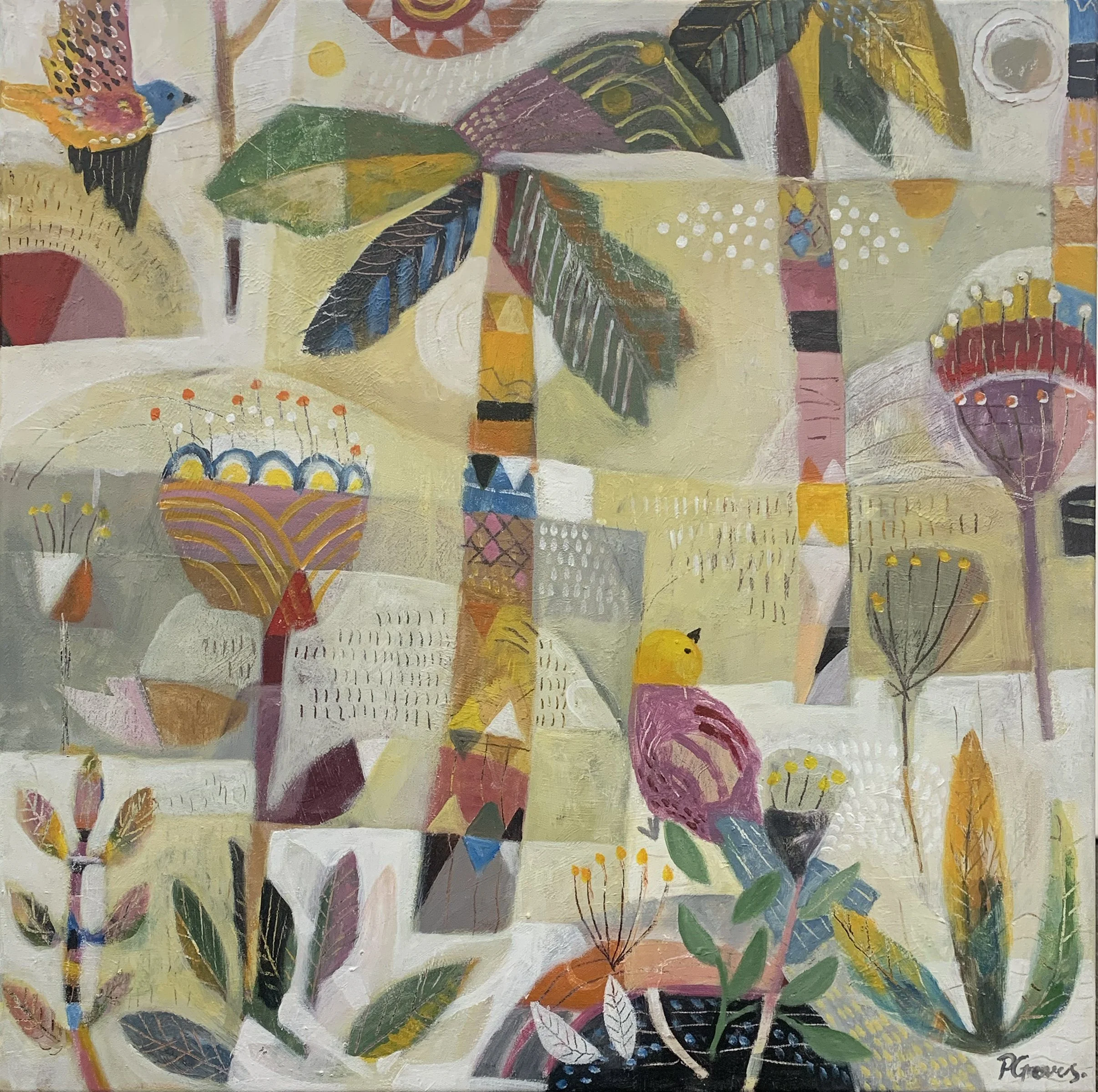 Palms with birds 58x58cm copy.jpg