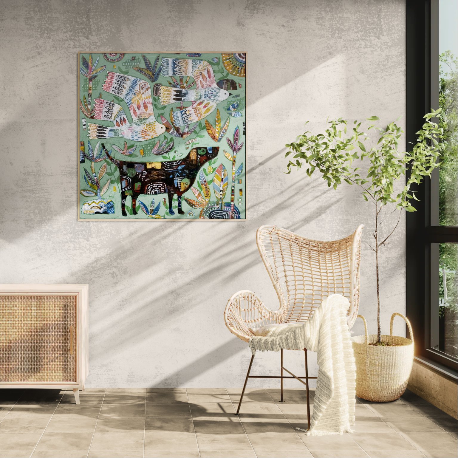 Bright living room with wicker furniture.jpeg