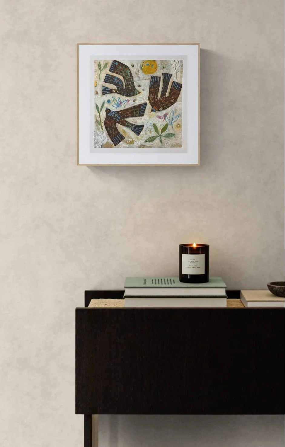 Minimal room with a modern console table.jpeg