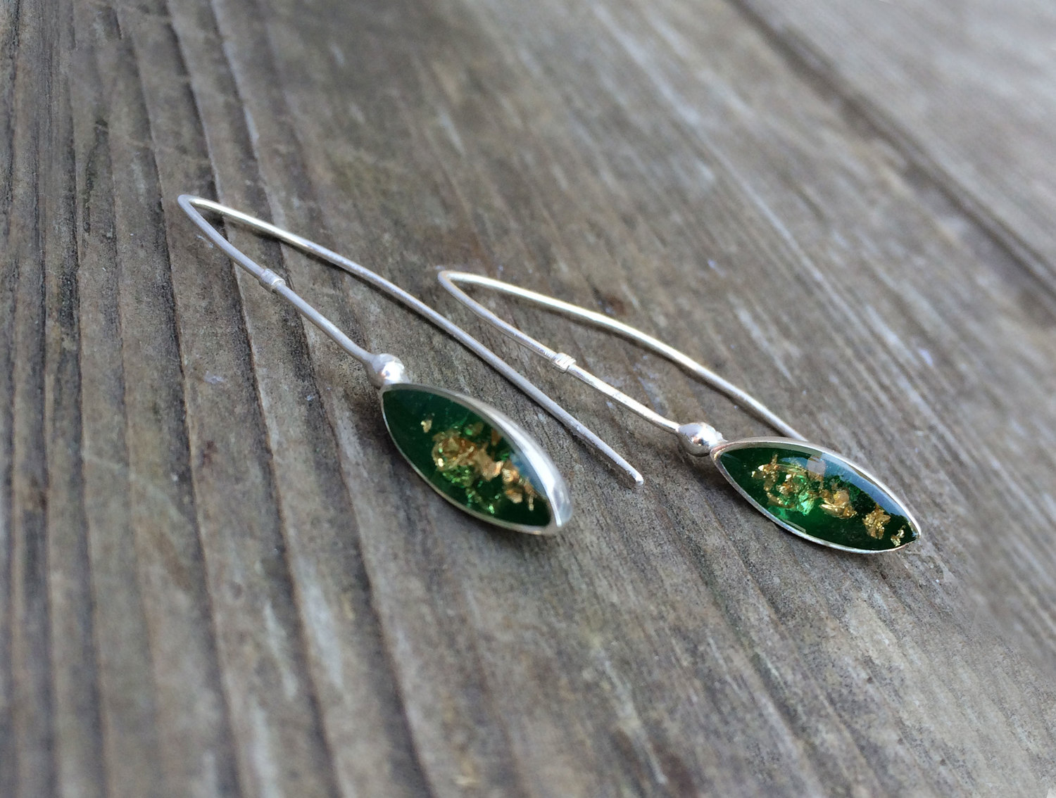Surgical Steel Posts for Sensitive Ears Handmade by Wrap Star Boutique 10mm Emerald Green Confetti Dots Wood Stud Earrings 