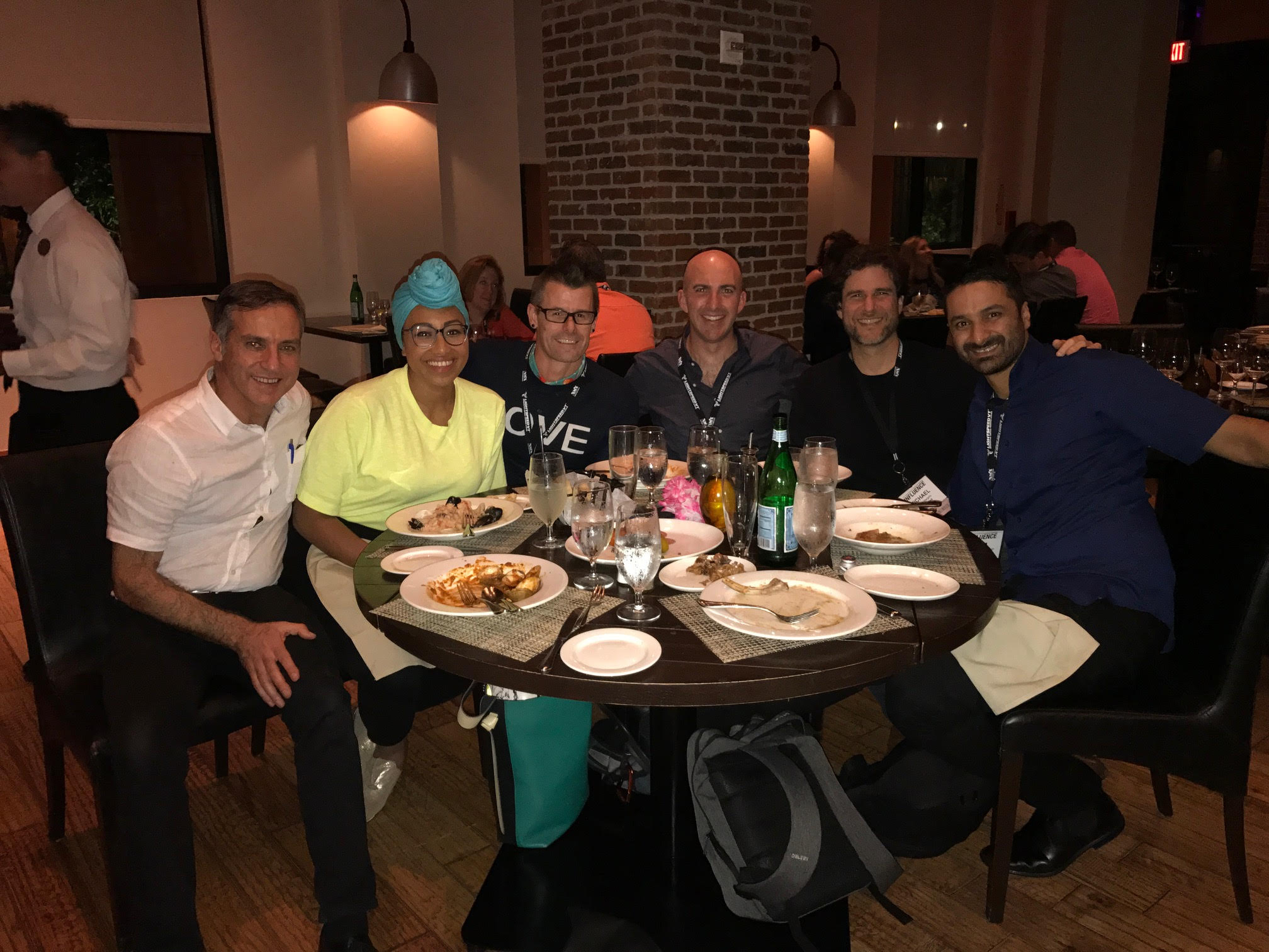  Dinner with: Left to right: Demian Coorey (Futurist Speaker) , Yassmin Abdul-Magied (Activist), Travis Bell (Bucket Lists), Tim Longhurst (Futurist), Michael Margolis (Anthropologist), Sam Cawthorn (Speakers Institute) 