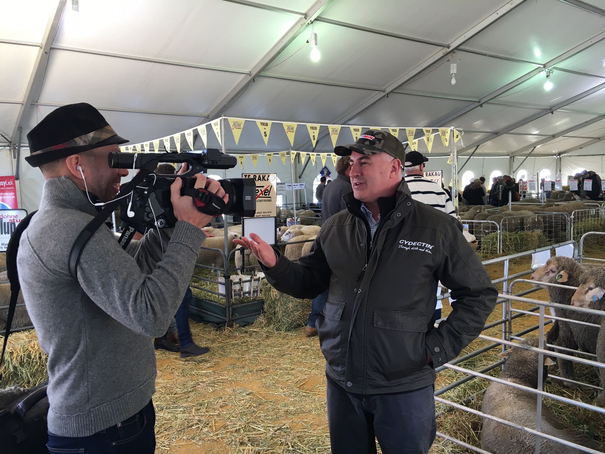 Film Maker Courtney Waller on location at the Dowerin Field Day, with Perth Media
