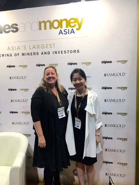 Perth Media CEO Cate Rocchi with S&P Global reporter Tracy Yang, in Hong Kong, last week.