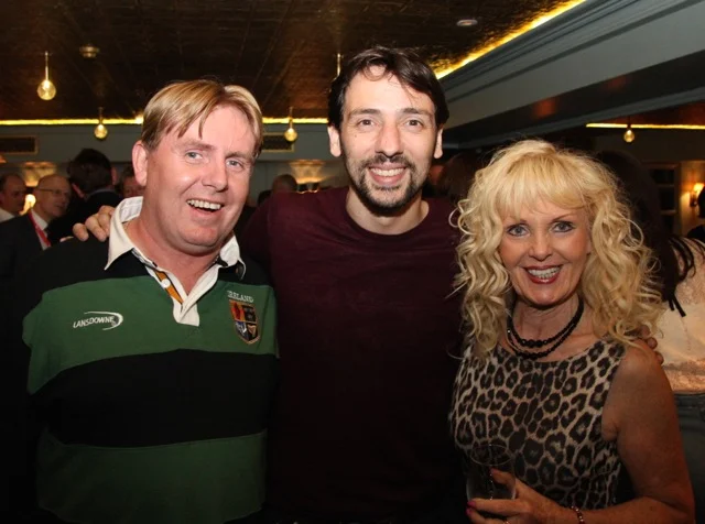John Bowe of Irish TV with actor Ralf Little and Kathryn Bowe.