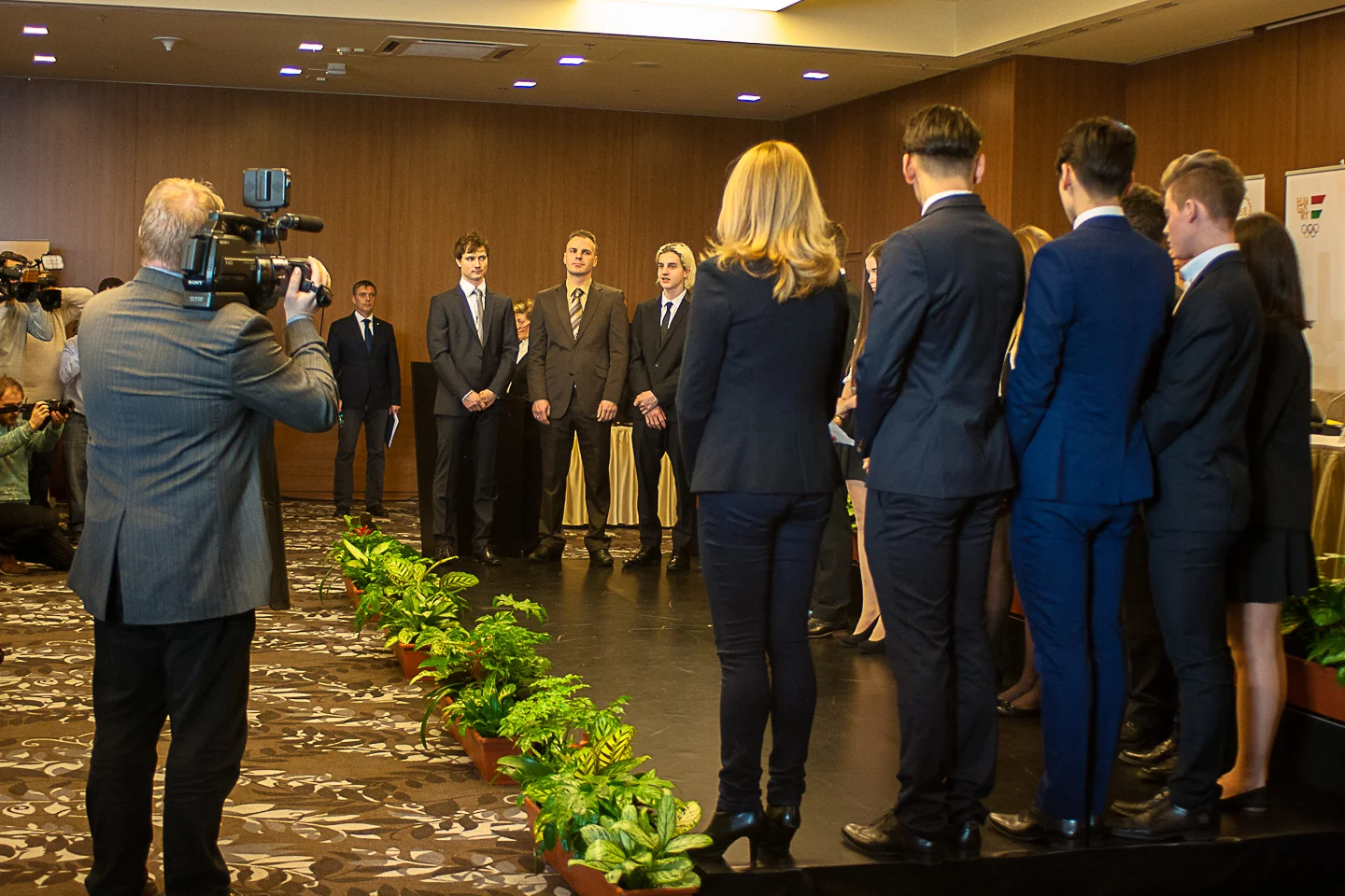 A fogadalomtételt komoly médiaérdeklődés kísérte, hiszen egybeesett a MOB éves közgyűlésével (Fotó: MSBSZ/Pintér László)