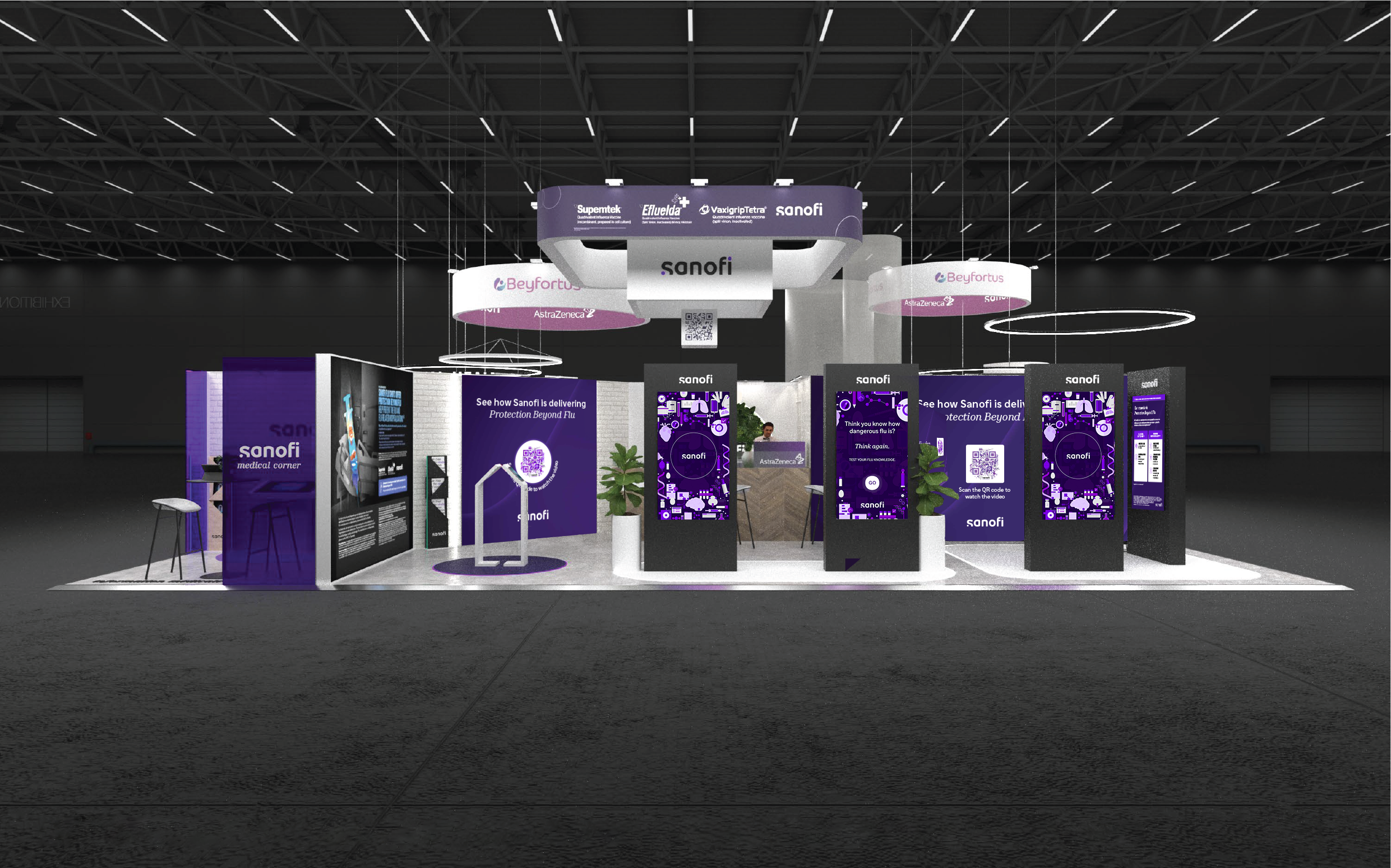 ECCMID, Sanofi Flu Conference Booth - 2024