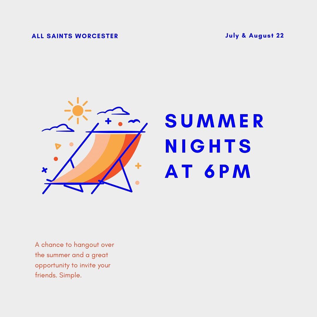 Really looking forward to hanging out with the 6pm crew across the Summer weeks. 

These Sunday nights are for all ages across the church family and so if you want to stay connected on Sunday evenings then come along!