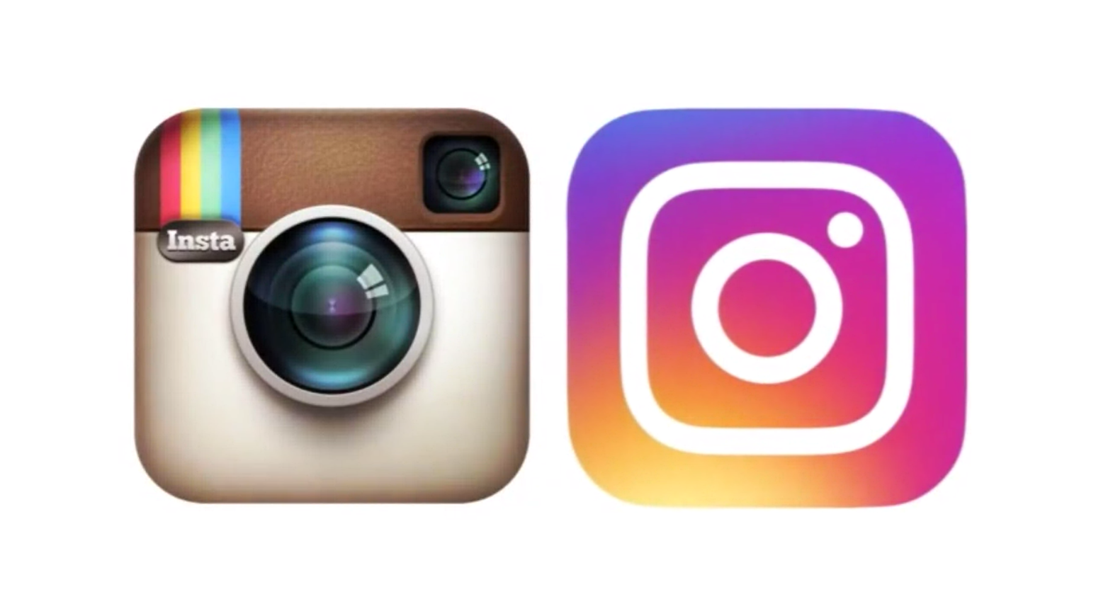 The old instagram on the left, and the new on the right