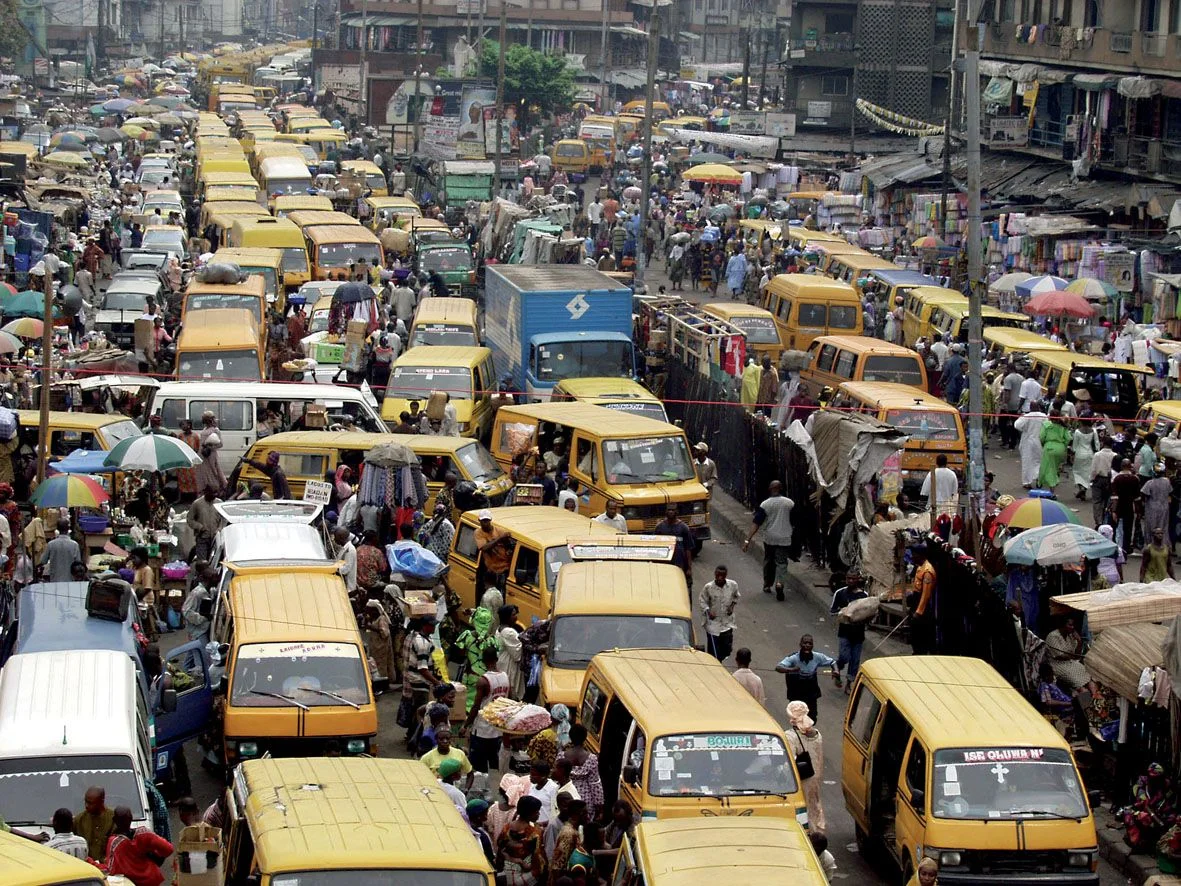 Traffic and danfo buses in Lagos via informationng.com