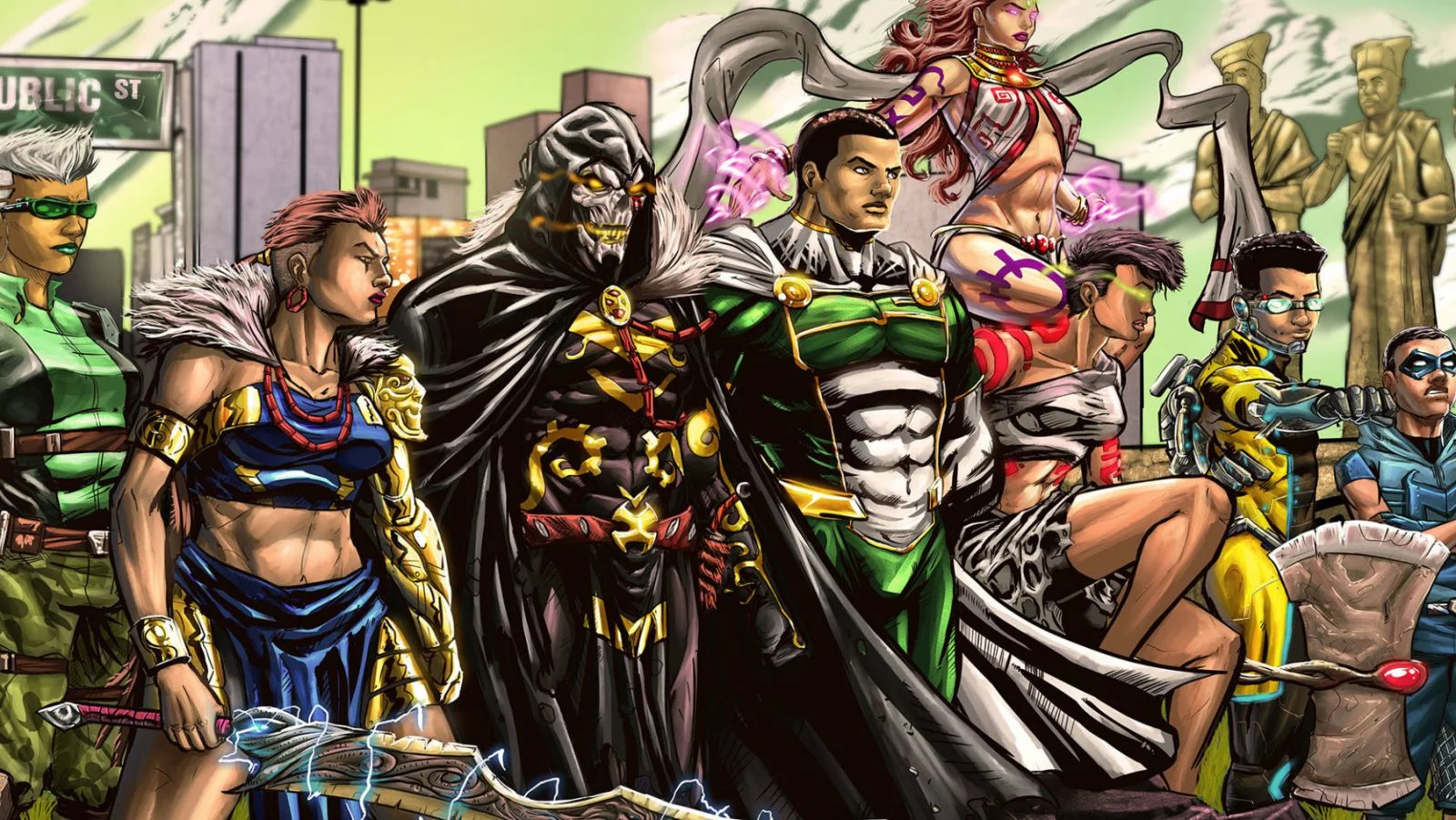 Characters off Comic Republic's "Guardian Prime" Comic via Qz.com