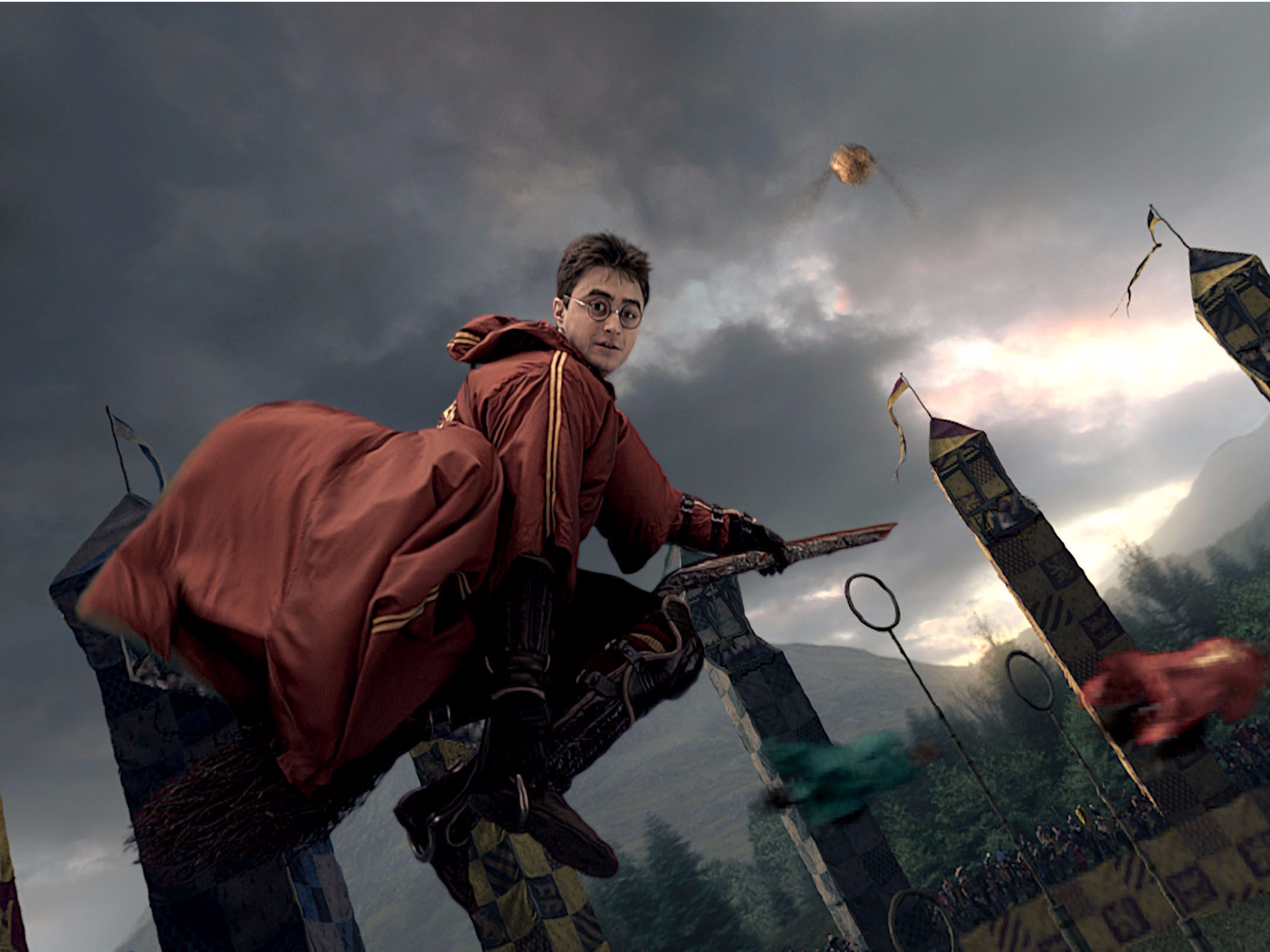 Harry Potter Playing quidditch on a Wizard broom // Photo: thisisinsider.com