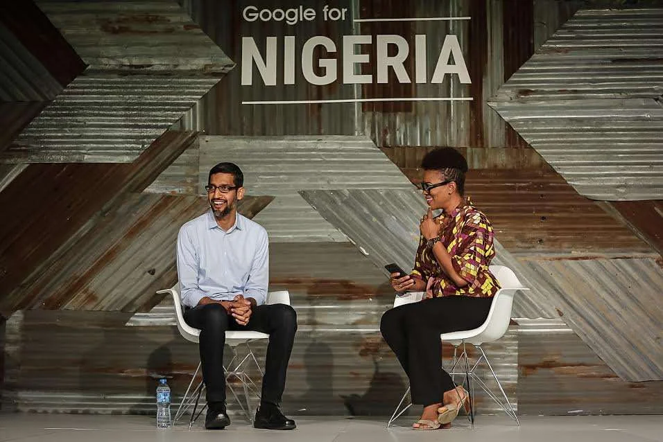 GOOGLE CEO, SUNDAR PICHAI (left)