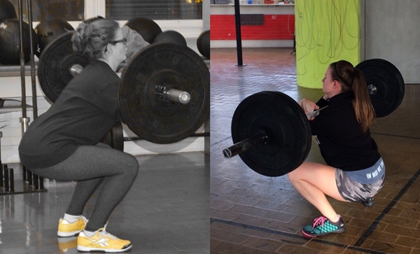 During one of her first CrossFit classes in February 2014 and her front squat in 2016!