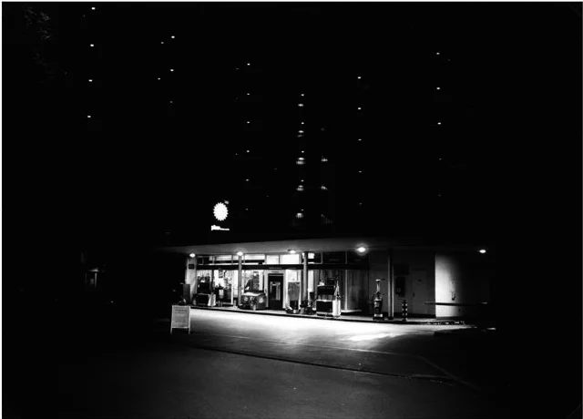 Tankstelle in der Nacht, Barytabzug