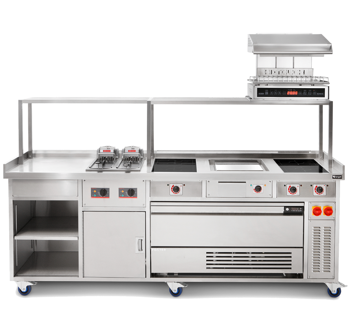 professional induction cooking range