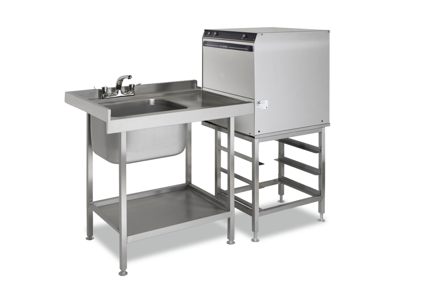 Commercial Stainless Steel Sink - Bespoke Single Bowl Sink with Basket Slide for Frontloading Dishwasher