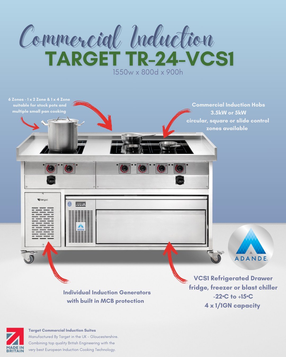 🎯Target TR-24 with an @adande VCS Refrigerated Drawer❄️

Offering a powerful, ⚡ versatile 🙌 and energy efficient 🔥 heavy duty cooking suite, perfect for busy commercial kitchens. 👨&zwj;🍳

The Target TR-24 range delivers faster heat-up times 🔥 a