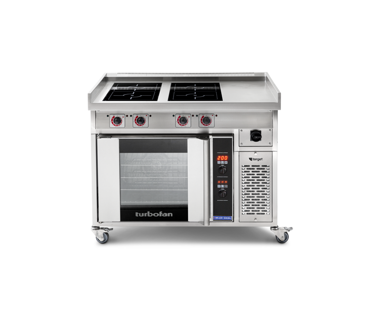 Target T900-XL-E31D4 - Four Zone Commercial Induction Range with GN Convection Oven