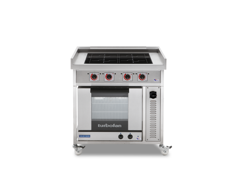 Target T900-E23M3 - Four Zone Commercial Induction Range with Convection Oven