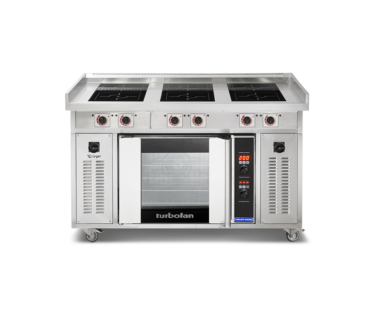 Target TR-6-E31D4 - Six Zone Commercial Induction Range with GN Convection Oven
