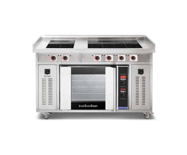 Target TR-24-E31D4 - Six Zone Commercial Induction Range with GN Convection Oven