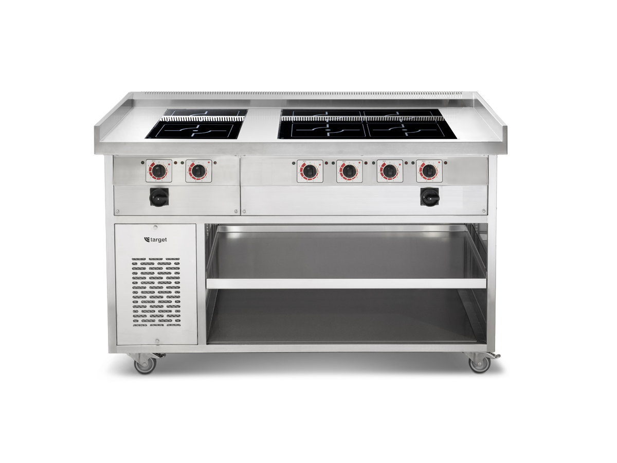 Target TR-24-S - Six Zone Commercial Induction Range with Open Shelf