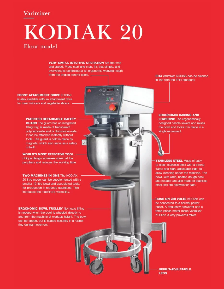 Mixers Varimixer KODIAK 20 Floorstanding Model Target Commercial
