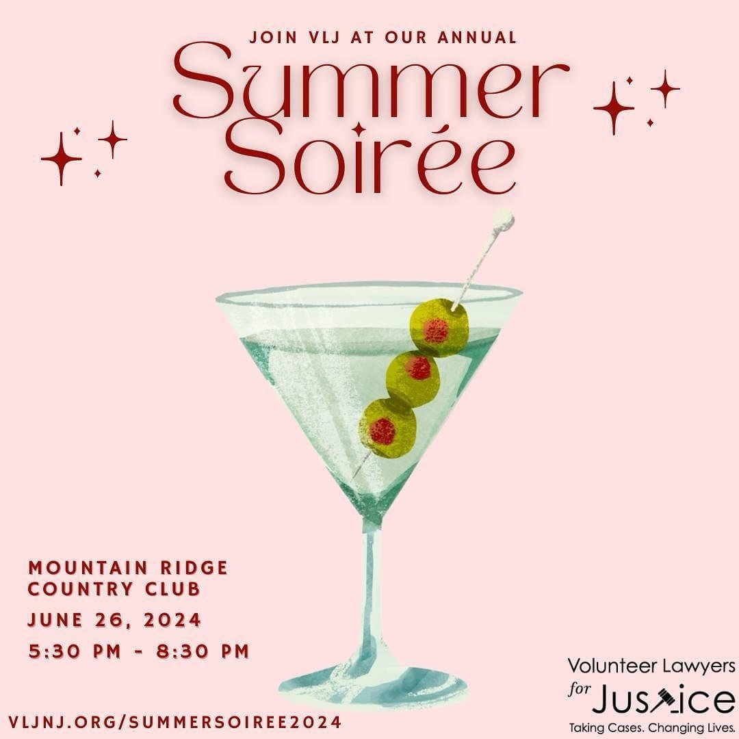 You&rsquo;re invited to an unforgettable evening at Volunteer Lawyers for Justice&rsquo;s annual Summer Soir&eacute;e cocktail party! 🍸

Mix and mingle with a vibrant network of young professionals while supporting VLJ&rsquo;s mission of ensuring ac