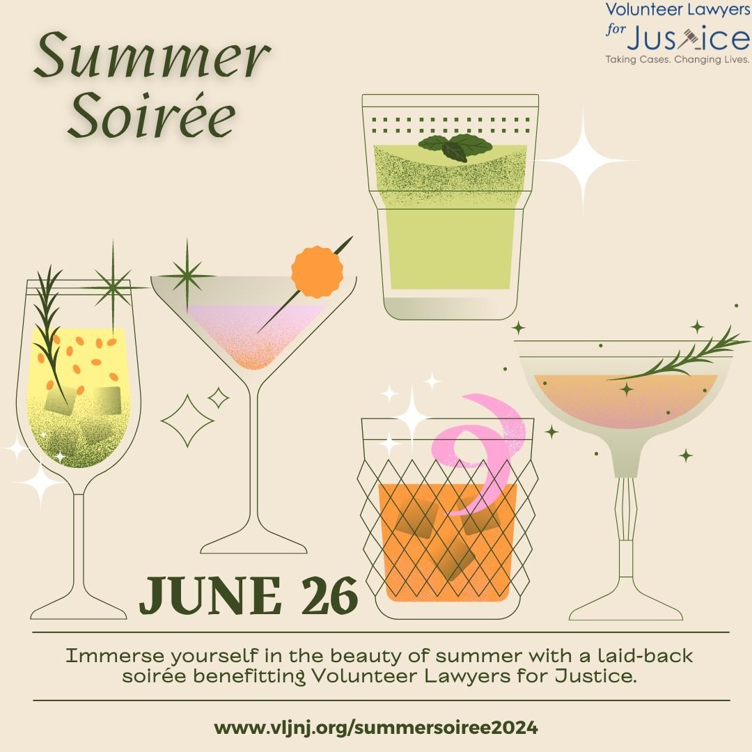 𝗚𝗲𝘁 𝗥𝗲𝗮𝗱𝘆 𝘁𝗼 𝗥𝗮𝗶𝘀𝗲 𝗬𝗼𝘂𝗿 𝗚𝗹𝗮𝘀𝘀 𝗳𝗼𝗿 𝗝𝘂𝘀𝘁𝗶𝗰𝗲! 🍸

But don&rsquo;t be late to happy hour because ticket prices for Volunteer Lawyers for Justice&rsquo;s June 26 Summer Soir&eacute;e increase tomorrow. 

🔗Click the link 