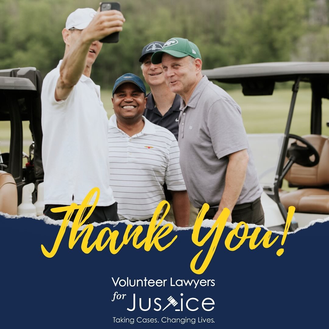 𝗧𝗵𝗮𝗻𝗸 𝘆𝗼𝘂 𝗙𝗢𝗥𝗘 𝘀𝘂𝗽𝗽𝗼𝗿𝘁𝗶𝗻𝗴 𝗷𝘂𝘀𝘁𝗶𝗰𝗲! ⛳️ 
 
Many thanks to everyone who sponsored and participated in Volunteer Lawyers for Justice&rsquo;s annual golf outing, The Long Drive for Justice. Thanks to your generous support, we 