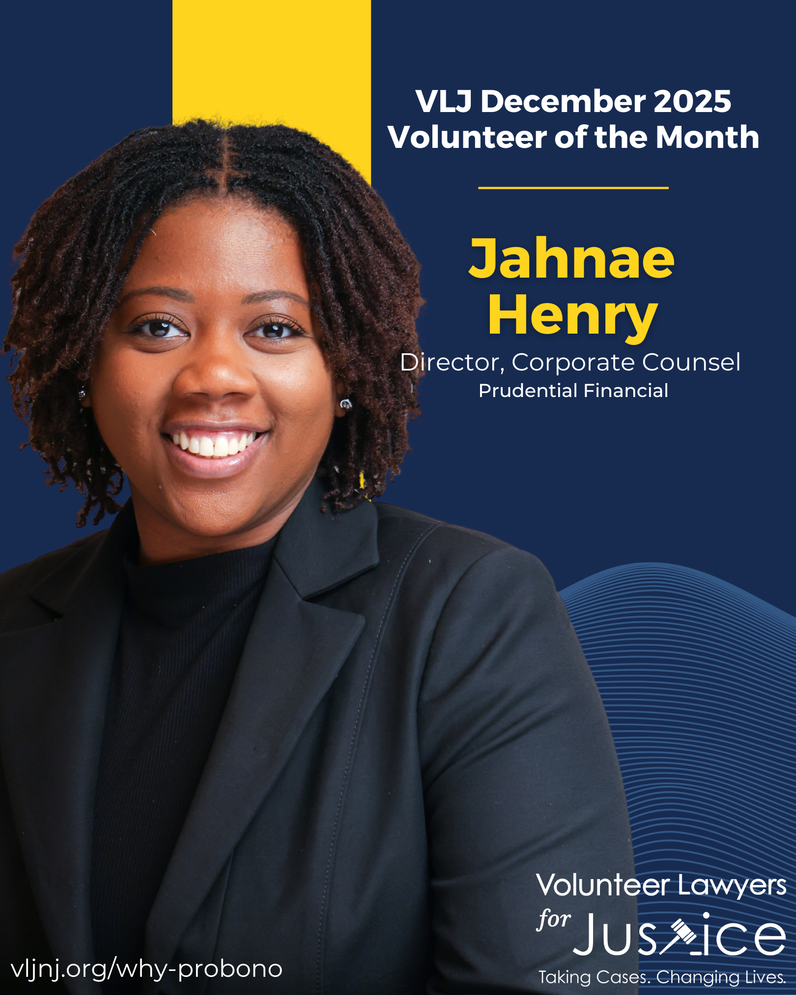 Volunteer of the Month graphic of Jahnae Henry