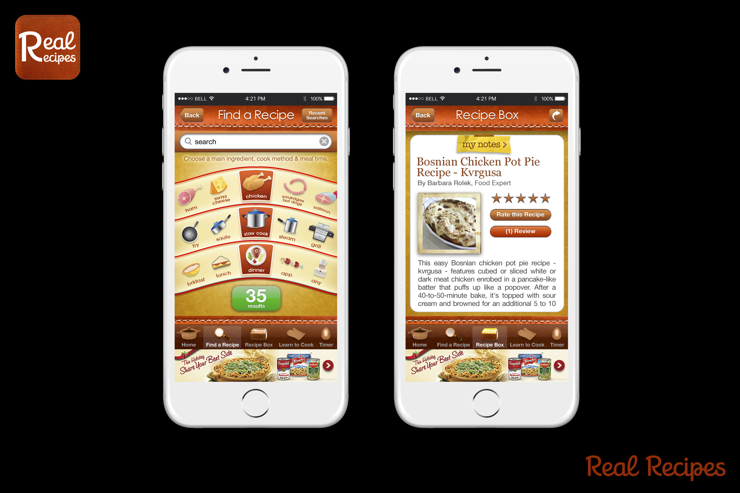 Real Recipes App: Creative Direction & UX/UI Design