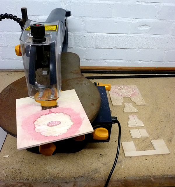 Jigsawed woodcut plates
