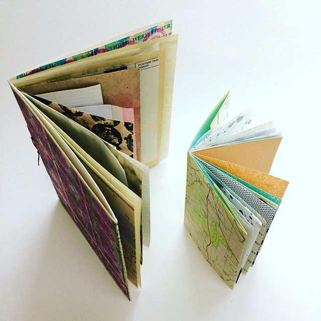 Pamphlet stitch booklets of paper samples.