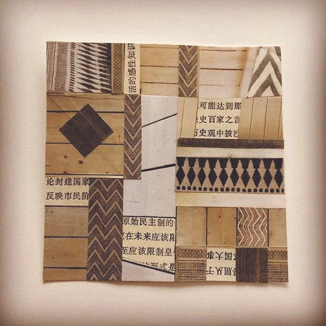 From an interior's catalogue and some offcuts of book pages from a papier mâché project