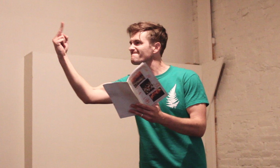 Alex Grubbs works on his squirrel fingers.