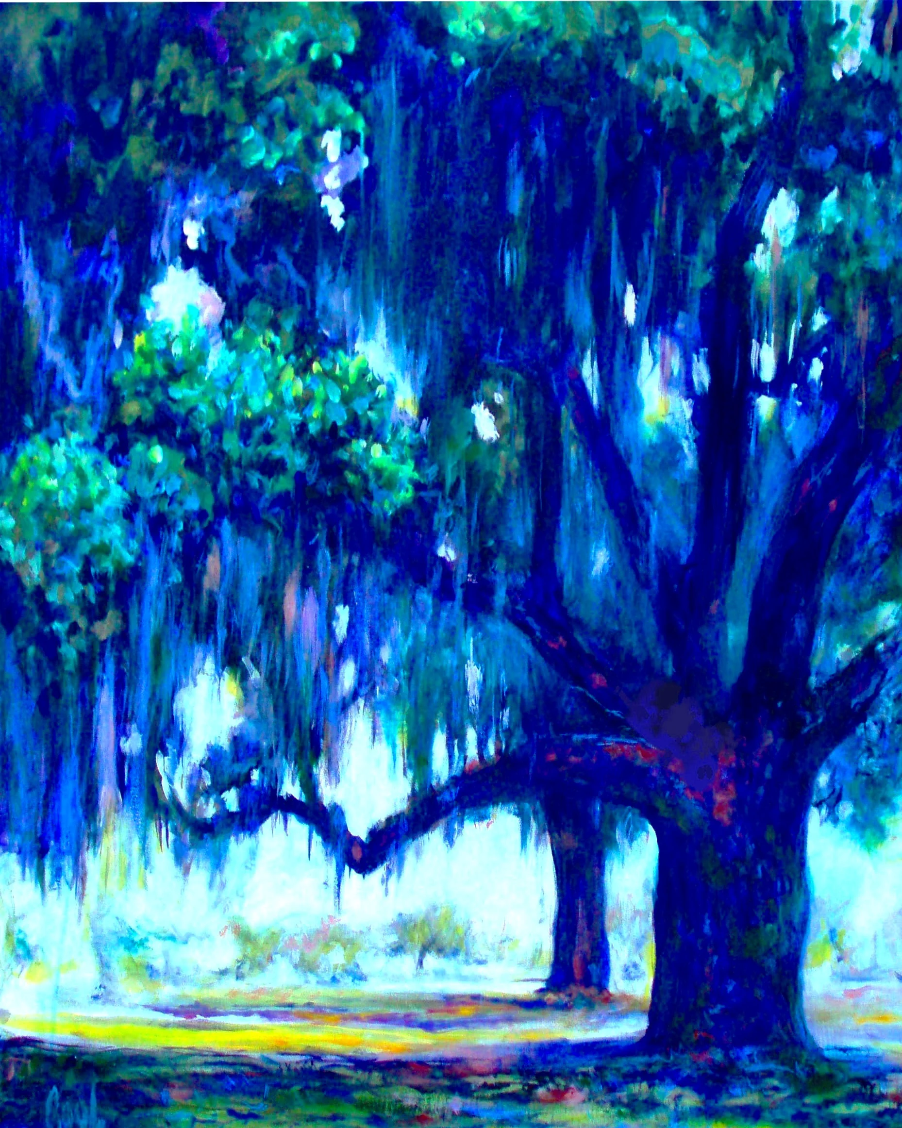 PURPLE OAKS, acrylic on convas, 30" X 40"