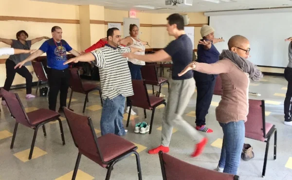 Teaching Chair Yoga at the Center for Family Support, Feb 27, 2018.