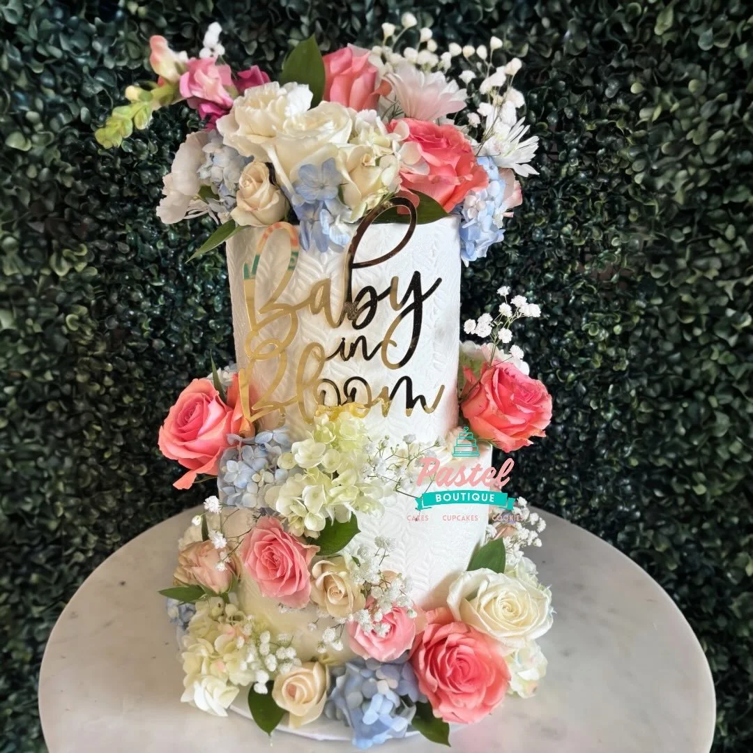 Baby in Bloom🌼🌸🌷 #BabyInBloom #BabyShowerCake #FloralCake #BabyShowerInspo #pasteldebabyshower