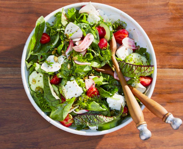 Spring Salad with Turnips and Strawberries