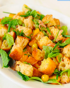 Herb Panzanella with Ground Cherries