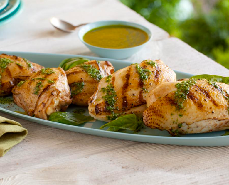 Grilled Chicken with Basil Dressing