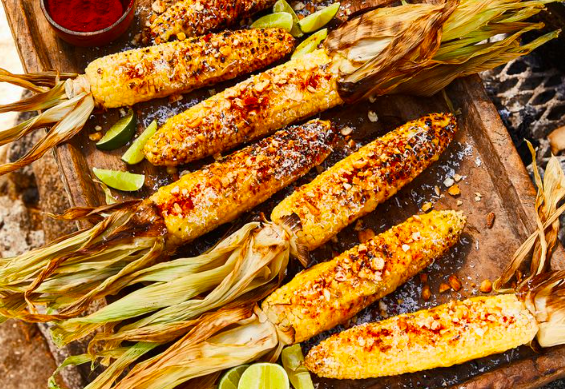 Grilled Corn with Cotija and Quicos