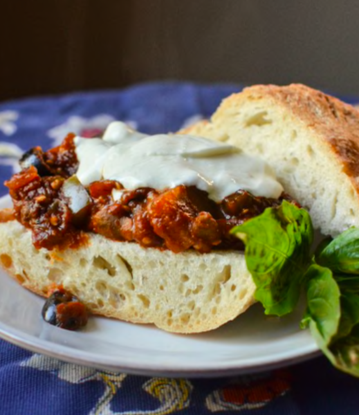 Eggplant Caponata Sandwich