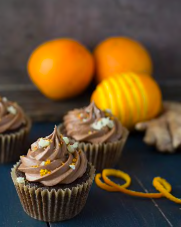 Vegan Chocolate Orange Ginger Cupcakes