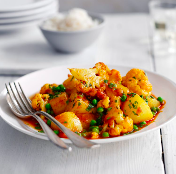 Cauliflower, Potato + Pea Curry