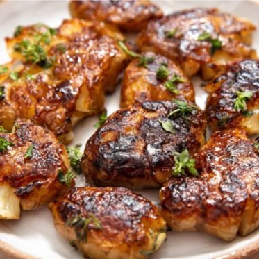 Smashed Sunchokes with Thyme Butter