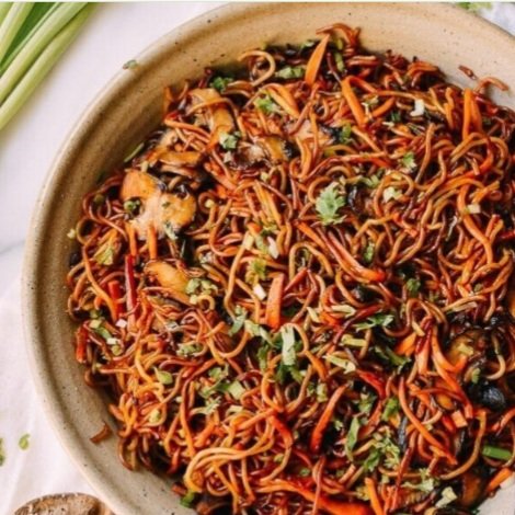 Caramelized Soy Sauce Noodles with Sweet Potatoes