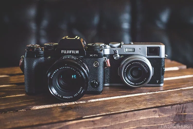 Fuji X-T1 with 35mm attached, Fuji X100t